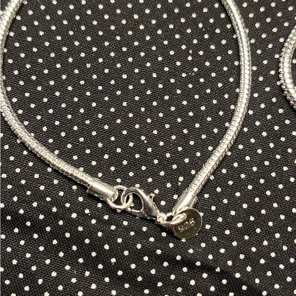 2002-AMT Two Piece Jewelry Set 925 Charm Stamped Necklace & Bracelet - Picture 3 of 13